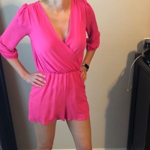 Bright pink romper